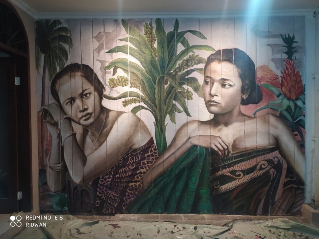Mural gadis Bali tempo dulu